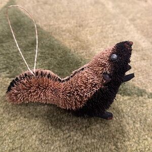 Natural Bristle Skunk Ornament